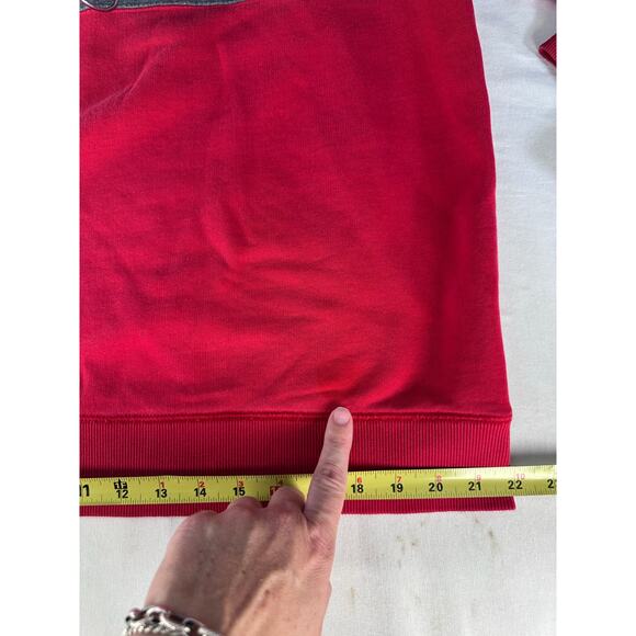 Vintage Tommy Hilfiger Men's sz L Y2K Classic Red and Grey Pullover Quarter Zip - Picture 13 of 14